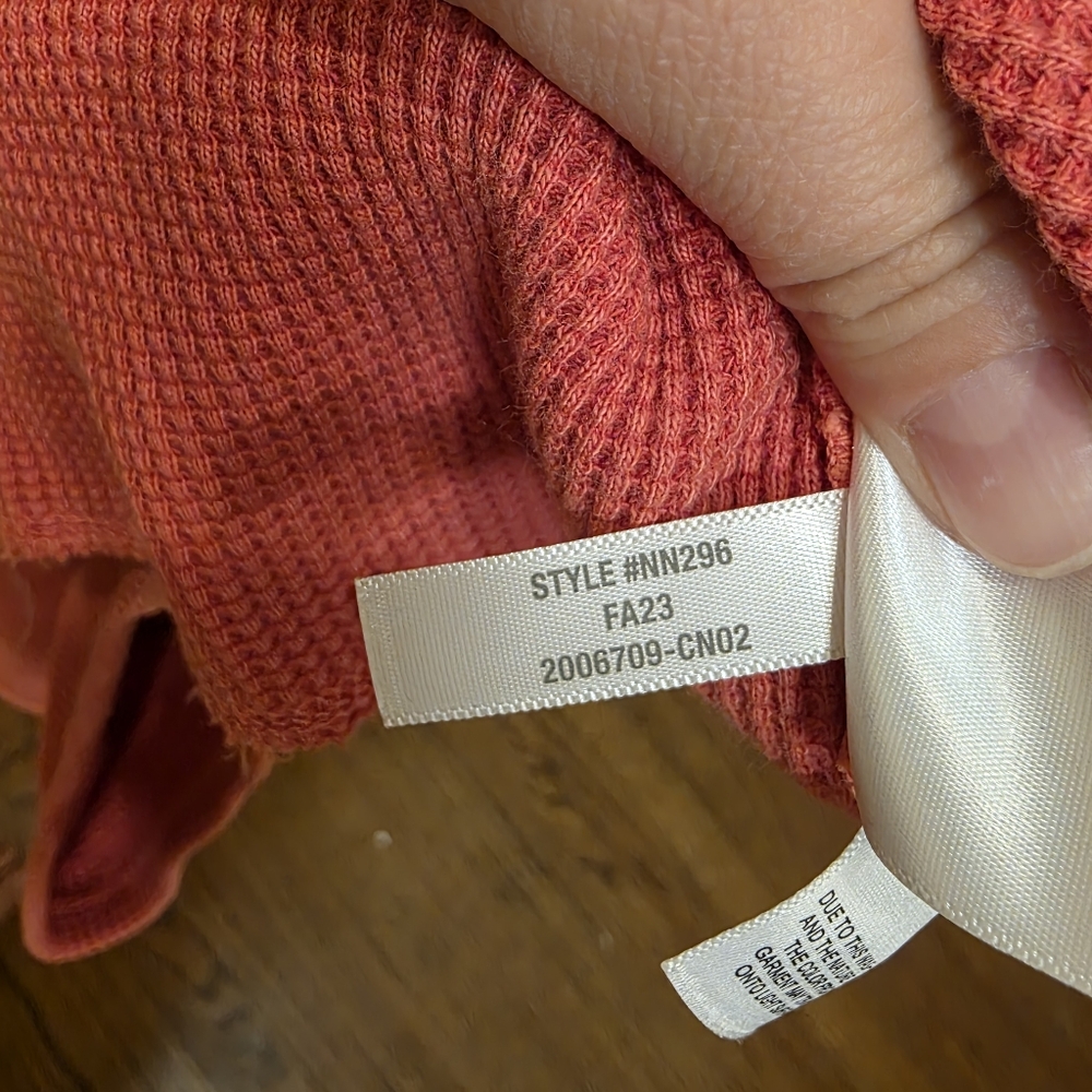 Madewell Waffle Knit Crewneck Short Sleeve Crop Tee Shirt Coral Medium - Picture 6 of 6